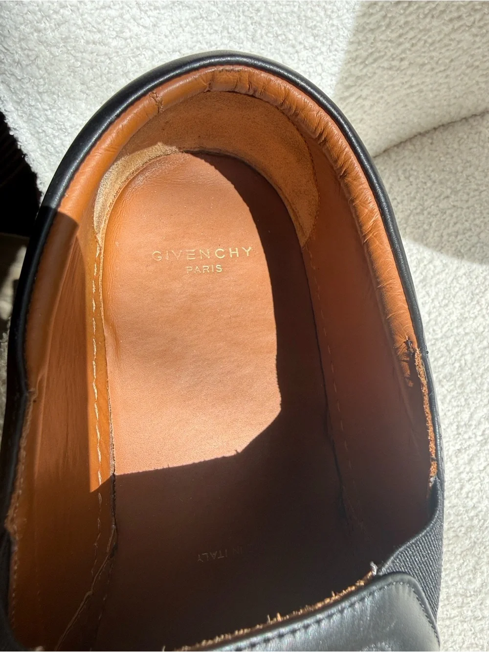 Givenchy Black Leather Slip-On Sneakers with Rottweiler Print